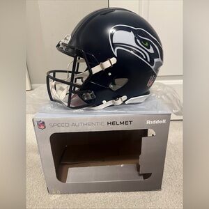 Riddell Seattle Seahawks Football Authentic Helmet - Navy and White